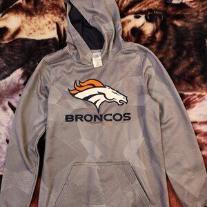 Denver Broncos Hoodie Youth Size 14/16 Gray